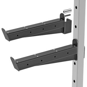 Kipika Safety Spotter Arms for 2" x 2" Power Racks with 5/8" or 1" Holes - Heavy Duty Barbell Safety Catches with Rubber Pad - Adjustable and Easy to Install - Set of 2