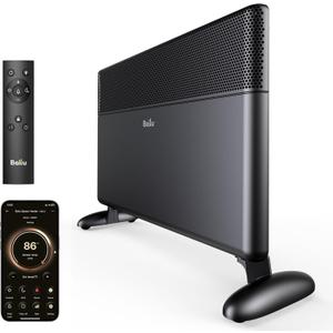 Ballu Convection Panel Heater,1500W Space Heater for Large Room Indoor Use With Programmable Thermostat, WiFi App Control, Smart Quiet, Works With Alexa,Black