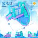 Bestsun Inflatable Bounce House Water Slide, 141 x 138 x 78 Inches Blow Up Water Slides, Splash Pool, Basketball, Ring Toss Game, Target Balls, Water Cannon, Climbing Wall, Blower Included