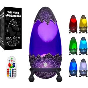 Liquid Motion Lamp with Cracked Dinosaur Egg Design - Retro Novelty Night Light for Bedroom, 17 Color Changing Modes, Perfect Mood Light for Kids Room, Home Desk Decor Unique Gift Idea(Black)
