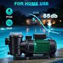 2 HP Swimming Pool Pump, 6980 GPH High Flow, 39.3 FT Max Head, 110V/60Hz IPX68 Waterproof, Inground & Above Ground Pool Water Circulation Pump