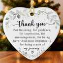 3 x Thank You Gifts for Women, Coworkers, Ornaments fot Friendship Gift, Ceramic Heart Shape Appreciation Gift for Employee, Teacher, Car Hanging Ornaments, Car Charm, Mirror Accessories