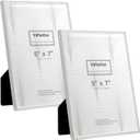 YiPinYin 5x7'' Silver Metal Picture Frames Set of 2,Elegant Beaded Wedding Photo Frames with Real Glass & Velvet Backing for Home Decor,Tabletop or Wall Mount