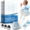 Flutter Valve, Non-Measuring Exerciser, FSA & HSA Eligible Portable Breathing Exercise Device for Lungs, Breathing Trainer with 2 Filters to Develop Respiratory Muscles and Mucus Clearance