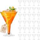 Losneg 25 Pack Plastic Martini Glasses Disposable 6.2 oz, Clear Plastic Martini Cocktail Cups Reusable, Bulk for Party, Wedding, Pool Events, Outdoor, Desserts