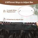 Halo Hair Extensions 12 Inch Invisible Wire Hair Extensions Adjustable Long Wavy Hairpiece Synthetic Upgrade 4 Secure Clips in Hairpieces 12 Inch,Black Brown