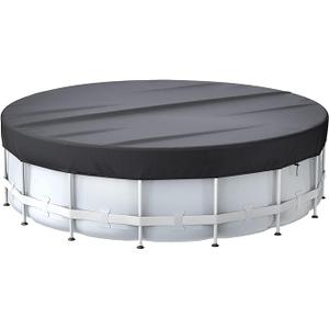 BESTWAY 12 Ft Round Pool Cover, Solar Covers for Above Ground Pools, Summer Pool Cover Protector with Cover Accessories, PE Tarp Ideal for Waterproof and Dustproof (Black)