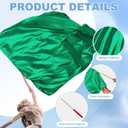 Jetec 2 Pcs 74"x55" Worship Flags for Dance Church Praise Dance Flag with Flexible Rod Semicircle Angel Wing for Outdoor Stage Performance Religious Activities(Green,Solid Color)