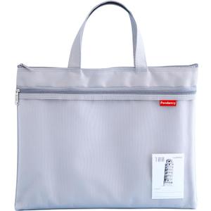 Pendancy Mesh Zipper Pouch 11x13.7 in, Large Double Pocket Waterproof File Bag with Handle, A4 Size Foldable Document Storage for Puzzle Project/Cross Stitch/Travel/OfficeGray