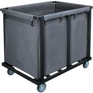 Commercial Laundry Cart with Wheels,600 lbs Commercial Laundry Hamper with Steel Frame and Oxford Cloth Bag,Industrial Laundry Cart for Hotel,Laundry Room 400L(Gray)