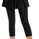 Seagoo Modest Swim Dress for Women Skirted Leggings Swimwear Skirt Sun Protection Capris High Waisted Skort Large