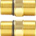 Water Outlet Fitting Pressure Washer Pump Parts, M20 Male to M22 Male Water Outlet Connector for Axial Cam Power Washer Pumps, Replacement for Simpson Cleaning 7110264, Gold, 2 Pack