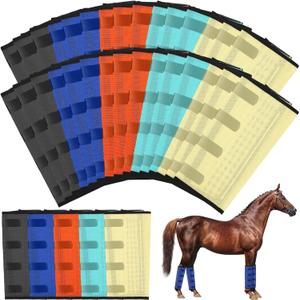 Paterr 40 Pcs Mesh Fly Boots for Horse Breathable Mesh Horse Leggings Protective Boots Prevent Flies and Mosquitoes Bites Reduces Stress Stomping (Bright Color)