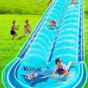 Slip and Water Slide for Kids and Adults Backyard with Extra-Large Inflatable Guard Rails and Dual Way Water Sprayers,Heavy Duty and Extra Long Design with Two Inflatable Bodyboards