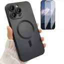 ankofave Magnetic for iPhone 14 Pro Max Phone Case for Women, [Compatible with MagSafe] Matte Soft Metallic Design with Lens Protectors and 2 Screen Protectors for iPhone 14 Pro Max 6.7"