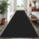 EARTHALL Runner Rug 3x16 Ft Washable Runners for Hallways Extra Long Woven Non Slip Entryway Runner Braided Kitchen Runner Indoor Outdoor Carpet Runners for Hotels, Hall, Stair, Black/Grey