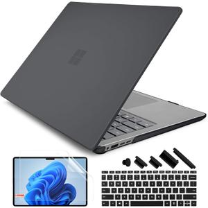 Batianda Premium Case for Microsoft Surface Laptop 13.8-inch Touchscreen 2024 (7th Edition) Lightweight Durable Scratch-Resistant, Easy Install, with Keyboard Cover & Screen Protector, Matte Black