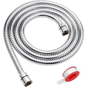 Blissland Shower Hose, 79 Inches Extra Long Stainless Steel Handheld Shower Head Hose with Brass Insert and Nut - Durable and Flexible(Chrome)