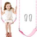 TURFEE Heavy Duty Swing Seat Pink Color with 66 Chain, Swing Set Accessories Replacement with Snap Hooks for Kids Outdoor Play Playground