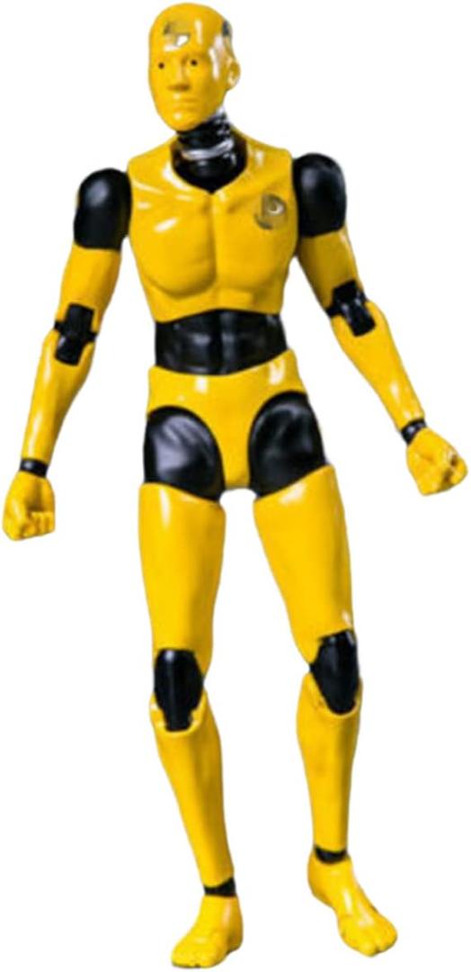 1/12 Scale Male Action Figure,6inch Flexible Yellow Testman Crash Test Dummy Action Figure Body Collection (B)