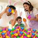 60 PCS 3.1" Plastic Printed Easter Eggs Bulk, Bright Colorful Fillable Empty Easter Eggs Bulks for Egg Hunt, Kids Easter Basket Stuffers Fillers Classroom Prizes Rewards Party Favors for Boys Girls