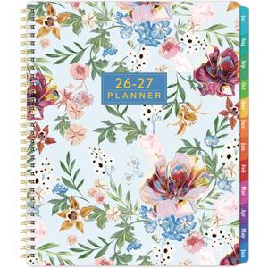 Planner 2026-2027 - 9" x 11" Planner Weekly and Monthly 2026-2027, JULY 2026 - JUNE 2027, Academic Calendar with Tabs, Calendar 26-27 with Twin-Wire Binding, Inner Pocket, Premium Thick Paper - Blue