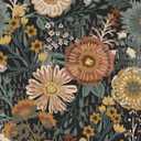 Dimoon Boho Retro Wallpaper Peel and Stick Wallpaper Vintage Floral Contact Paper 17.3''x393'' Dark Black Bohemian Removable Wall Paper Renter Friendly Waterproof Wall Mural Bedroom Bathroom Vinyl