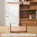 Cinnvoice Wood Acrylic Sneeze Guard for Counter with Passthrough, 24" x 16" Freestanding Desk Divider for Cashier, Office, Restaurant & Reception, Protective Shield Barrier with Transaction Window