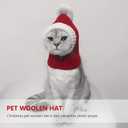 POPETPOP Christmas Dog Hat Crocheted Snood : Dog Knitted Hat Warm Winter Neck Ear Warmer Santa Headwear Christmas Pet s for Small s (Red, XS)