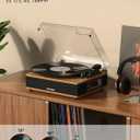 Vinyl Record Player with Built-in Speakers Bluetooth Record Player Support Bluetooth in & Out High Fidelity 3-Speed Turntable with AT-3600L Magnetic Cartridge Support RCA Output Auto Stop