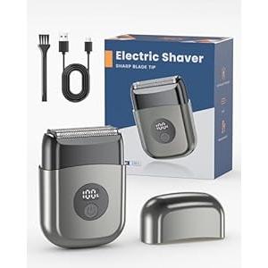 Electric Razor for Men, Foil Shavers Beard Trimmer for Men, Mini Face Shaver for Men, Portable Cordless Travel Body Hair Shaver for Facial, Neck