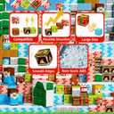 RiceBlock 100PCS Magnetic Blocks Toys for Kids, 7 Days Christma Advent Calendar, Science Learning Toys,Magnetic Cubes Building Blocks Toys for New Year (Pink)