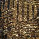 Peryiter 3 Pcs Roaring 1920's Table Runners Decorations 12 x 72 Inch Great 20's Black and Gold Table Runner Sequin Reusable Tablestrip for 1920s Vintage Speakeasy Wedding Party