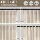 Guken Pinch Pleated Linen Curtains 100 Inches Long Natural Cream Beige Semi Sheer Textured Light Filtering Window Curtain for Living Room Bedroom Pinch Pleat Drapes with Hooks Rings 2 Panels 40x100