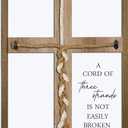Surfapans A Cord of Three Strands Wedding Sign 15"X10" Braid for Wedding Ceremony Ideas Wood Frame for Couple Anniversary Religious Christian Marriage Gifts Decor Ecclesiastes 4:912 (Wood)