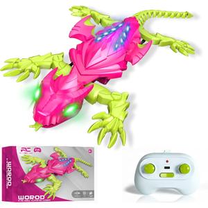 Wall Climbing Gecko Lizard, Kids Toys Remote Control Car, Rechargeable Wall Crawler Gecko Robot, Boys & Girls Ages 12+, 360 Stunt Crawler, LED Lights, Safe Indoor Fun Birthday Gift, Standard