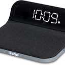 iHome Wireless Charger with Alarm Clock and USB Charger, Compact Digital Alarm Clock for Bedroom, Home Office, or Dorm (iW18)