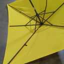 JEAREY 6.5x10 ft Rectangular LED Lighted Patio Umbrellas Outdoor Solar Table Market Umbrella w/Push Button Tilt/Crank, 6 Sturdy Ribs, UV Protection Waterproof Sunproof(Yellow)