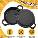 Ziliny Mini Cast Iron Skillets 6.3 x 6.3 x 1.5 Inch Cast Iron Pan Small Ramekin Set Black Casserole Dish Cookware Oven Safe Mini Skillets for Kitchen Indoor Outdoor Picnic (4 Pack)