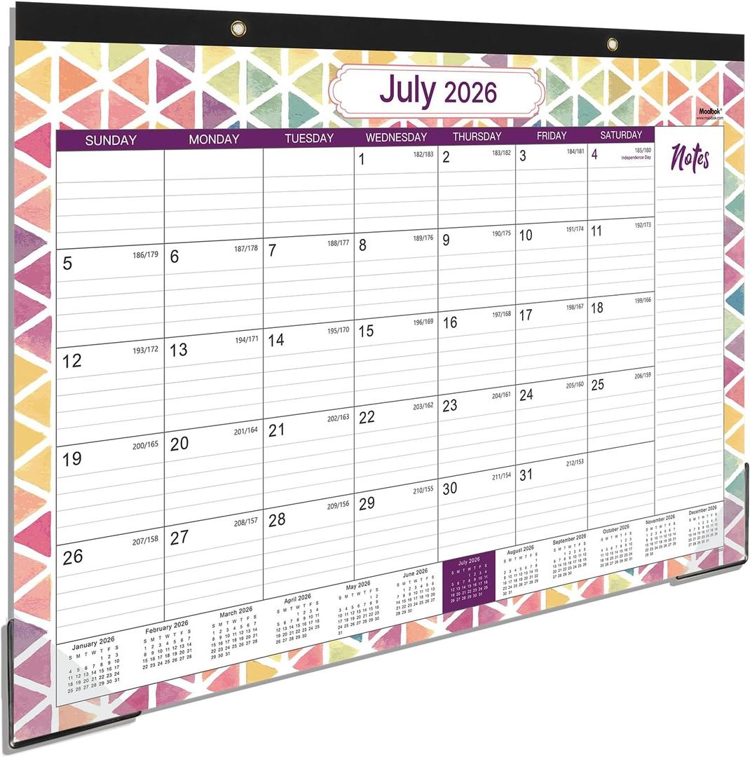 2026 Calendar - 2026 Desk Calendar Large 22x17, Jan. 2026 - Dec. 2026, 17”x 22”, 2 pcs
