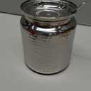 Stainless Steel Hammered Oil and Ghee Container for Kitchen I Multipurpose Oil Container with Lid I Capacity of 17 oz