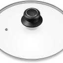 12 Inch Glass Lid for Frying Pan, Pan Lid, Skillet, Pot Cover, Compatible with Lodge Cast Iron Skillet -12" Pan Lids with Heat-Resistant Handle, Clear