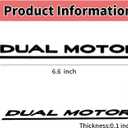 Dual Motor Badge Emblem Logo Sticker for Tesla Model 3 Y X S, Trunk Performance Exterior Accessories Decoration (Matte Black with Black Line)