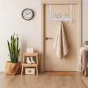 Valentine Day over Door Towel Rack with 5 Hook Detachable Towel Holder Organizer Metal Cloth Hanger Farmhouse Wall Decor Love You Bye Sign Gift for Housewarming Living Room Decoration(White)