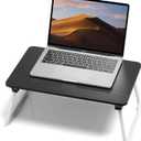 Foldable Lap Desk, Laptop Bed Desk, Portable Bed Table, Laptop Stand for Bed & Couch, Lightweight & Mini - Black (Medium)