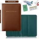 2 Pcs Passport Cover Holder for Travel Waterproof Leather Passport Wallet Case Book Travel Cruise Essentials for Women Men | 2 Pieces