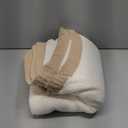 Snuggle Sac Ultra Soft Throw Blanket for Couch Bed Sofa 50x60 inches, Reversible Cream Blanket Microfiber Fluffy Fuzzy Cozy Knit Throws for Women Mothers Birthday Gifts