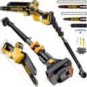 2-IN-1 Cordless 8-Inch Pole Saw & Chainsaw for DeWALT 20V MAX Battery - 1200W Brushless Motor, Total Reach of Max 15.9 FT, Lightweight, 8"&6"Electric Pole Saws for Tree Trimming Pruning (Tool Only)