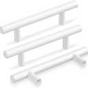 Goldenwarm 10 Pack White Cabinet Pulls - 3 Inch Handles for Kitchen, Bathroom, Cupboard - Modern Stainless Steel Drawer Pulls for Dresser (Hole Centers: 3in)