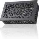 Saillong Doorbell Chime Cover Box Only, Wooden Doorbell Chime Box, Decorative Cover Enclosure for Indoor Outdoor, with Extra Self Adhesive Tape, Easy to Install for Home(Dark Gray)